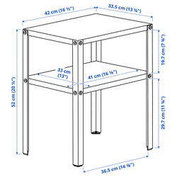 IKEA KNARREVIK  (ИКЕА КНАРРЕВИК)  -  Прикроватный столик - чёрный 42х34 см