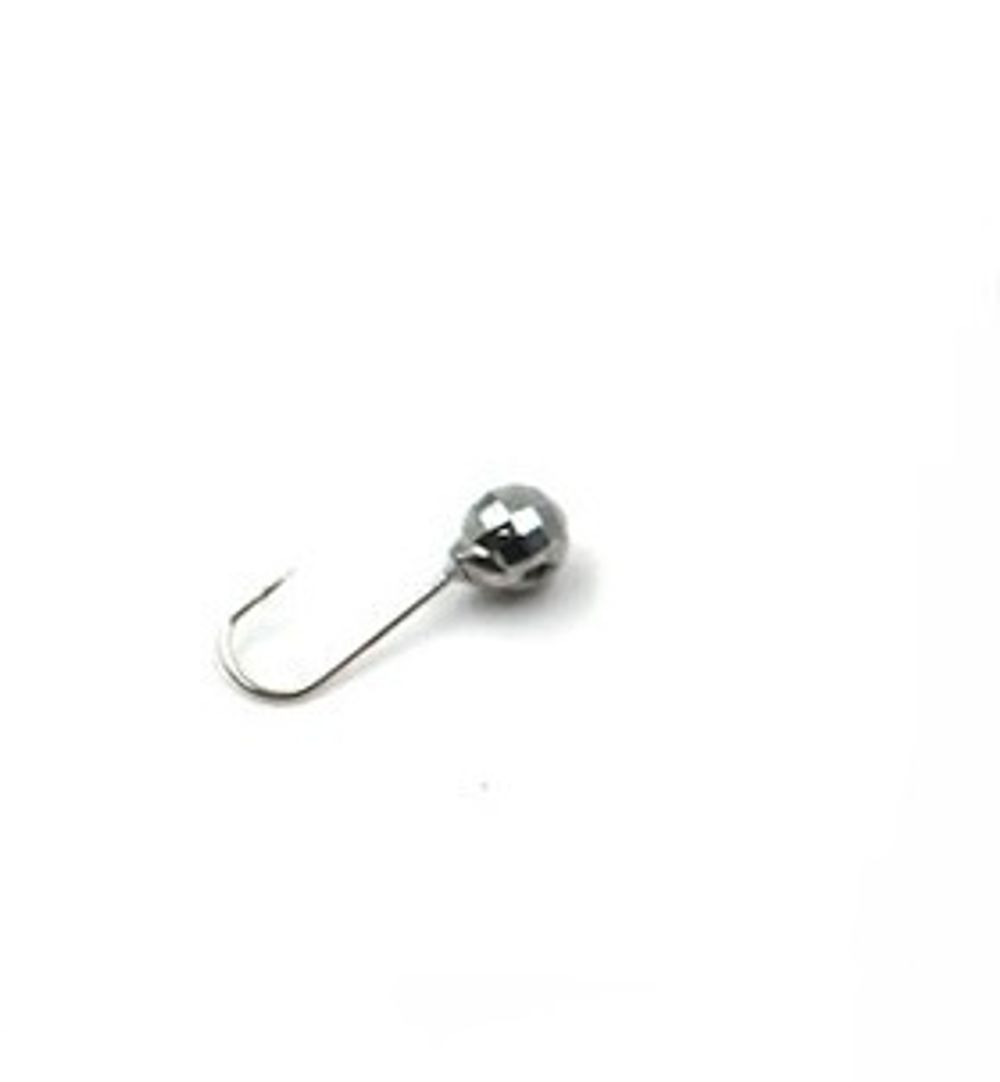 Мормышка ЯМАН шар с отверстием  D-5 ,граненный , цвет SILVER PLATED