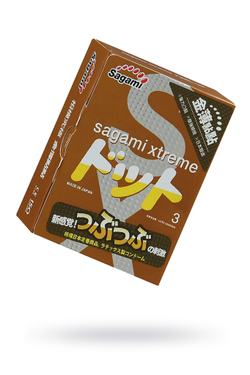 Продлевающие презервативы Sagami Xtreme Feel Up с точками, 3 шт