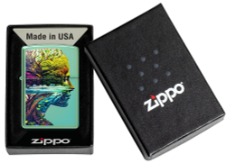 Зажигалка ZIPPO Единение с природой с зеленым глянцевым покрытием | One with Nature Design High Poli