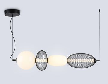 Подвесной светодиодный светильник 32W 3000K LH11010 BK/FR чёрный/белый матовый High Light Modern Ambrella