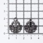 Крючки пришивные декоративные 37х17 мм, pewter, 10 шт