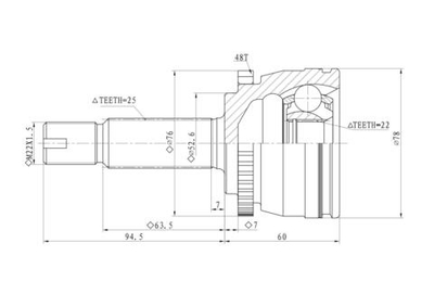 ШРУС наружный  Rio седан III (UB) GANZ GIK04030