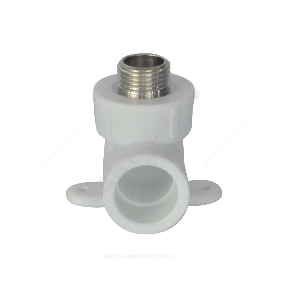 Угольник PP-R комбинированный белый Дн 25х3/4" НР с креплением PRO VALFEX 10121125-PRO