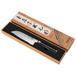 Кухонный нож Сантоку TuoTown FT-series 18см,VG10, DAMASCUS, G10, арт.217008
