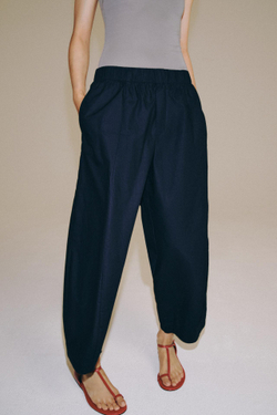 ZARA БРЮКИ BARREL — ZW COLLECTION, МОРСКОЙ СИНИЙ