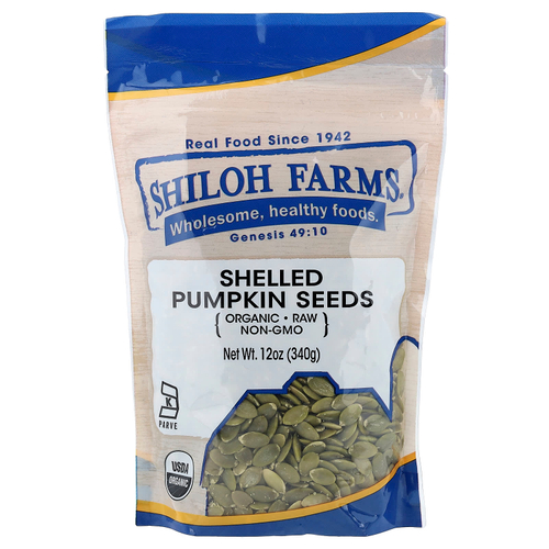 Shiloh Farms, органические необработанные очищенные семена тыквы, 340 г (12 унций)
