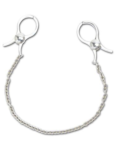 Металические зажимы на соски NIPPLE C-CLAMPS с цепью (Цвет: серебро)