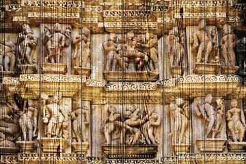 Панно из дерева Erotic Sculptures At Vishvanat