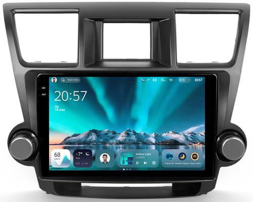 Магнитола для Toyota Highlander 2 XU40 2007-2013 (крутилки активные) - Teyes CC4 монитор 10.36" 2K QLED на Android 14, Быстрейшая, Snapdragon 680, DSP, CarPlay, 4G SIM-слот