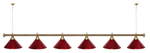 Лампа STARTBILLIARDS 6 пл. (плафоны зеленые,штанга зеленая,фурнитура золото)