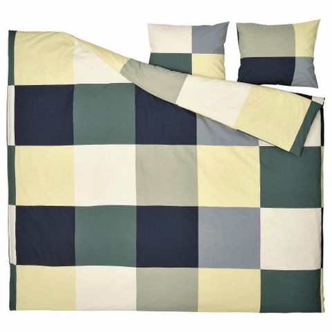 Комплект постельного белья IKEA BRUNKRISSLA (БРУНКРИСЛА), Двуспальный, Разноцветный, 240x220, 50x80 см