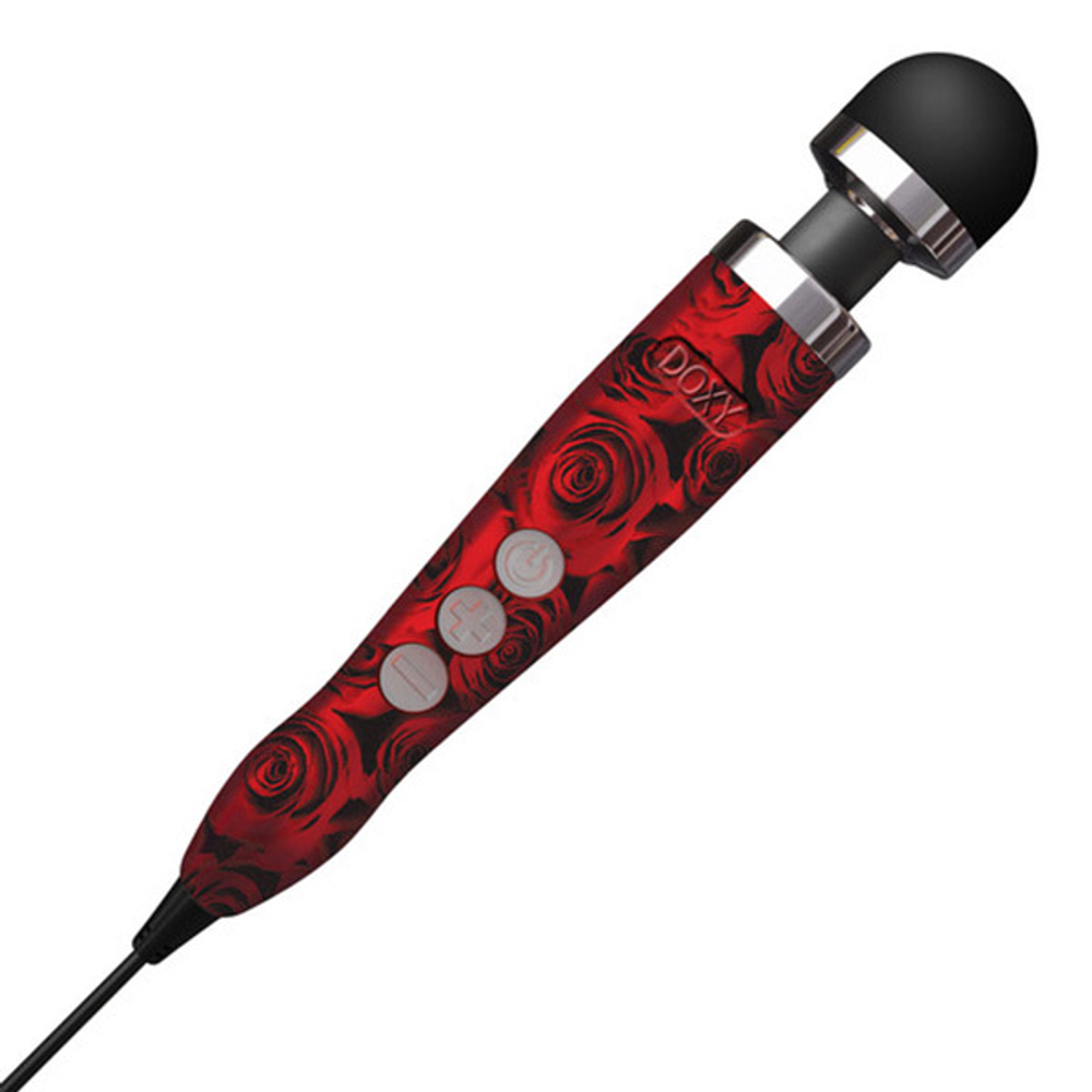 Вибратор-вонд 28см принт Розы Doxy Die Cast 3 Massage Wand Roses