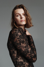 Кружевное боди с длинными рукавами — Чёрный - H&M