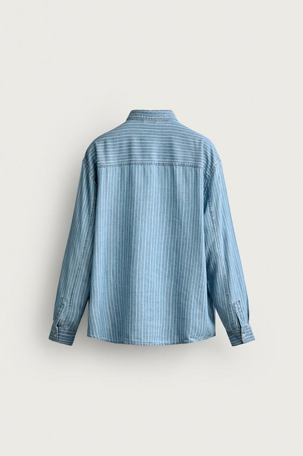 ZARA - FRUIT OF THE LOOM™ ДЖИНСОВАЯ РУБАШКА В ПОЛОСКУ, СВЕТЛО-ГОЛУБОЙ