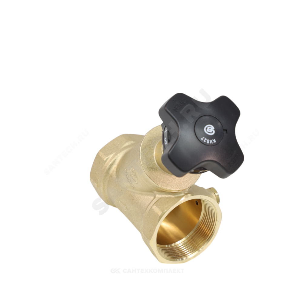 Клапан балансировочный ручной латунь 3180H Ду 20 G3/4" Ру16 Тмакс=120 оС ВР Kvs=4.15м3/ч без ниппелей Benarmo