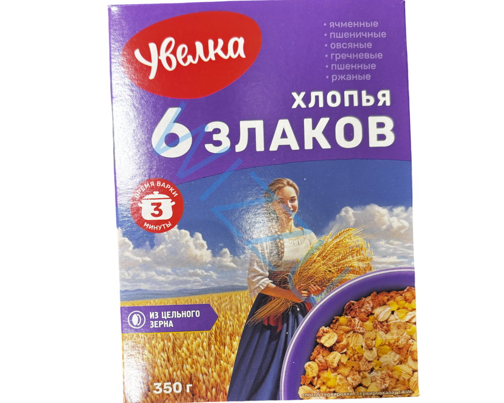 Хлопья Увелка 6 злаков 350г