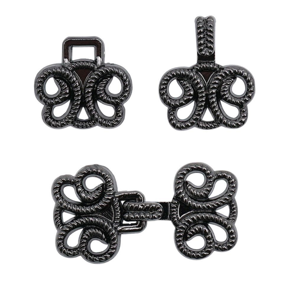 Крючки пришивные декоративные 25х14 мм, pewter, 10 шт