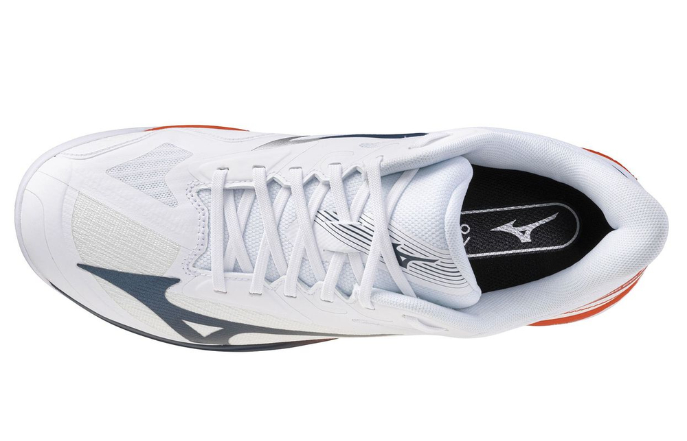 Мужские теннисные кроссовки Mizuno Wave Exceed Court AC - white/insignia blue/orange