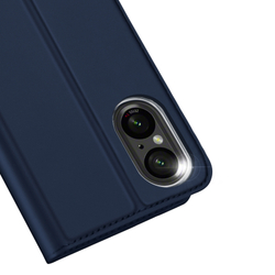 Чехол книжка из PU кожи синего цвета от Dux Ducis для смартфона Sony Xperia 10 VI (10-6), серия Skin Pro Series Case