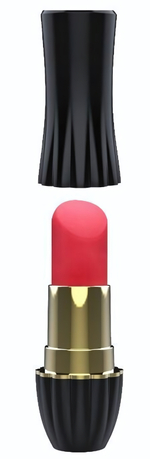Клиторальный стимулятор-помада LIPSTICK - 9,3 см. (Цвет: черный с красным)
