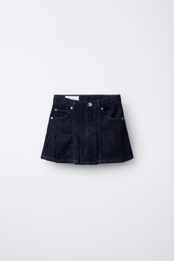ZARA ПЛИССИРОВАННАЯ ДЖИНСОВАЯ ЮБКА, СИНИЙ