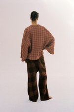 БРЮКИ В КЛЕТКУ ИЗ ЛЬНА — ZW COLLECTION — ZARA
