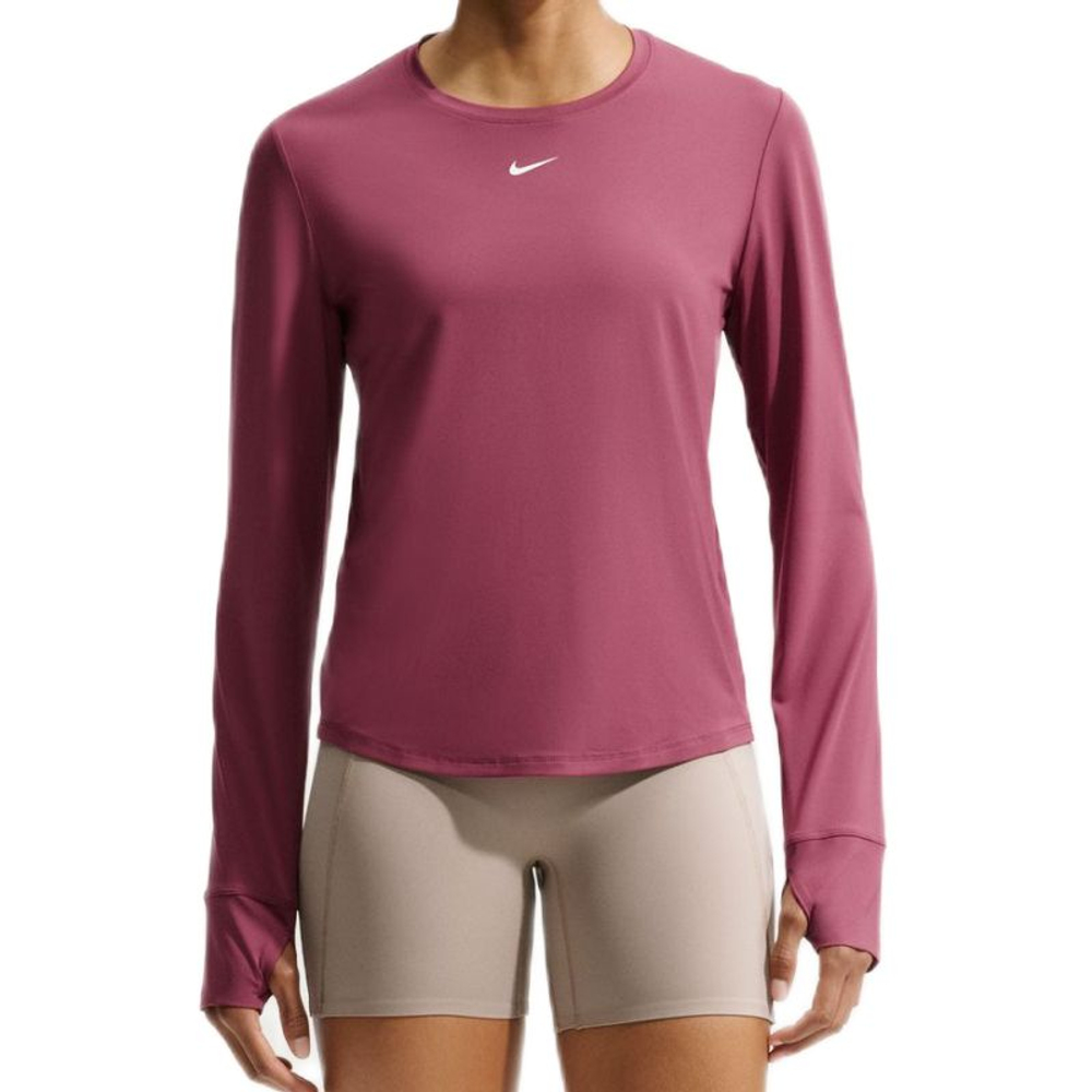 Женская футболка с длинным рукавом Nike One Classic Dri-Fit Long-Sleeve — pink smoke/white