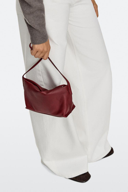 Massimo Dutti Сумка через плечо из кожи наппа, ярко-красный