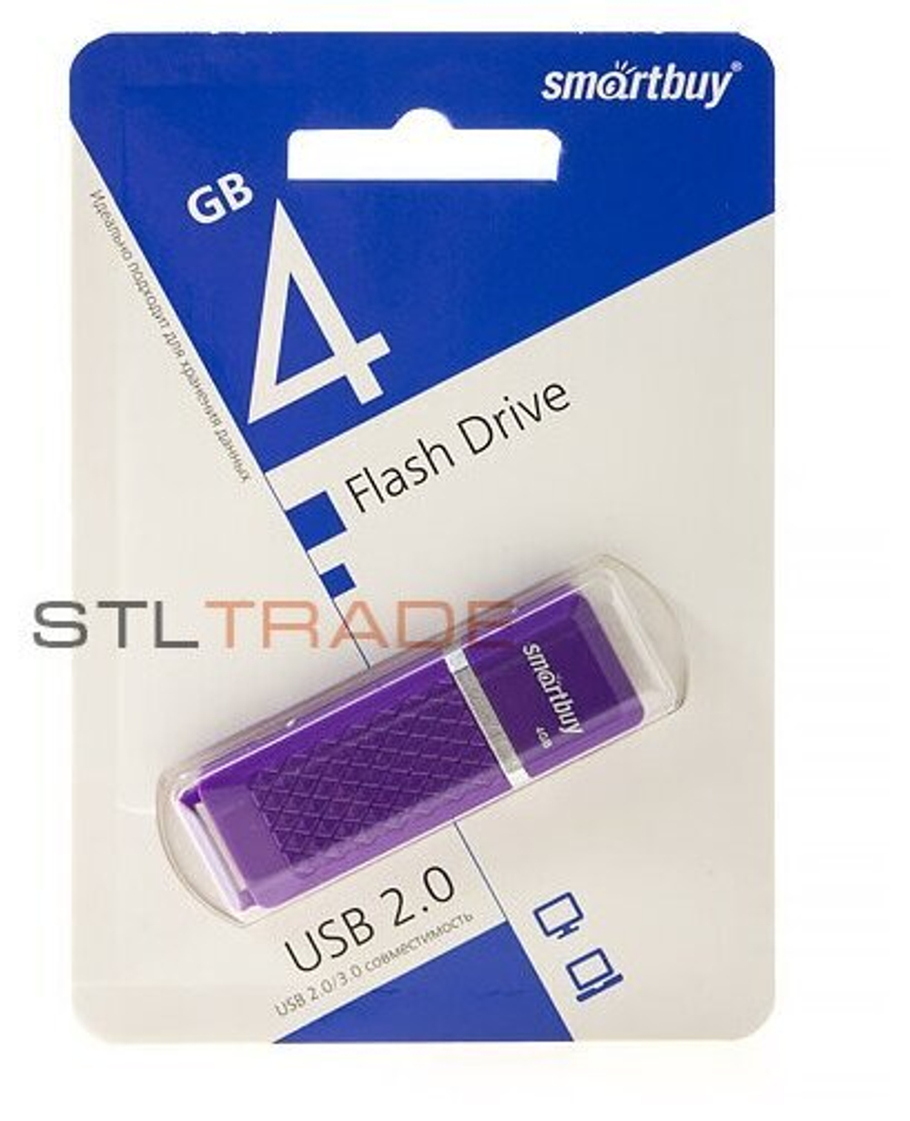 USB флеш накопитель 4 Gb SmartBuy Quartz (SB4GBQZ-V), фиолетовый
