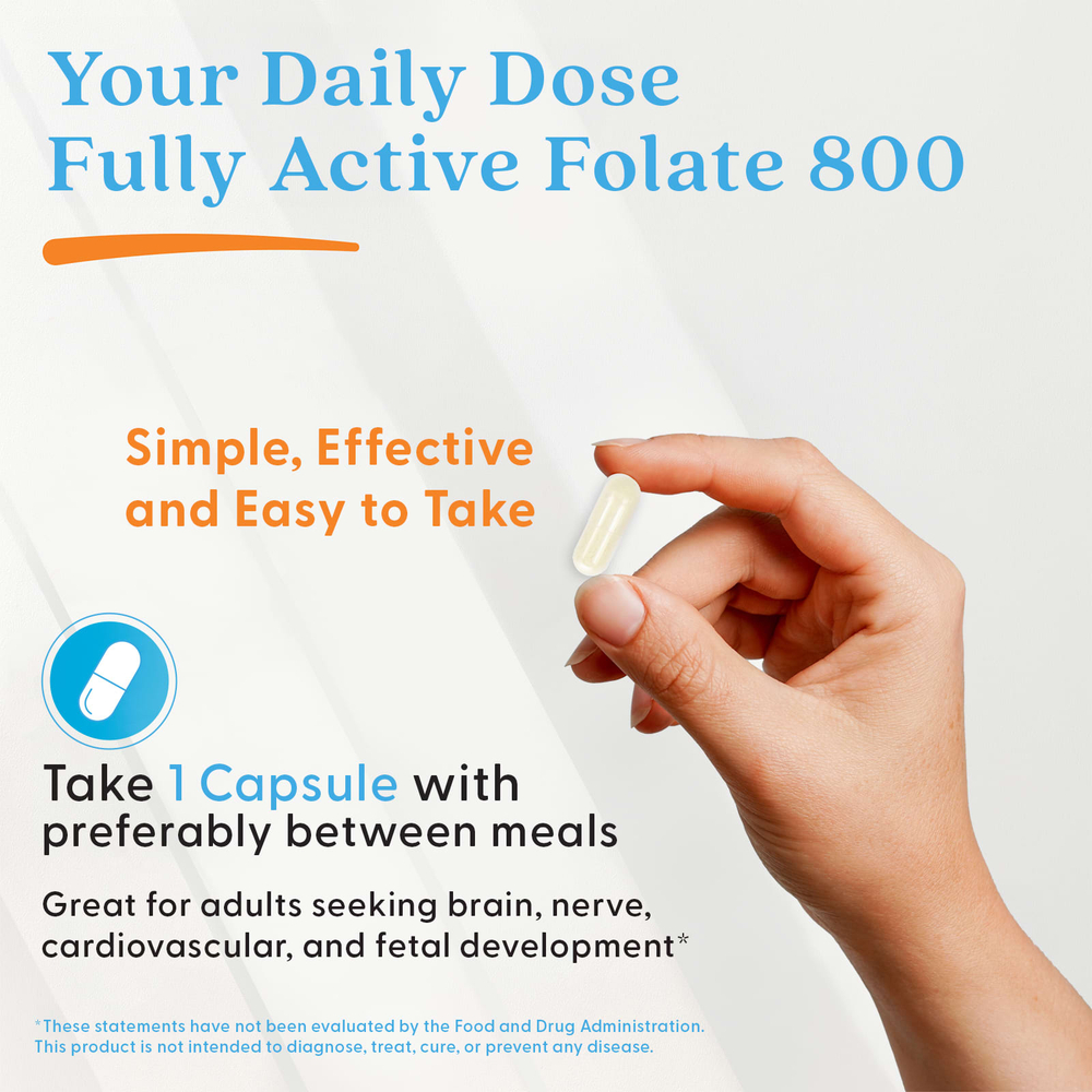 Doctor's Best, Fully Active Folate 800, фолат, 800 мкг, 60 растительных капсул