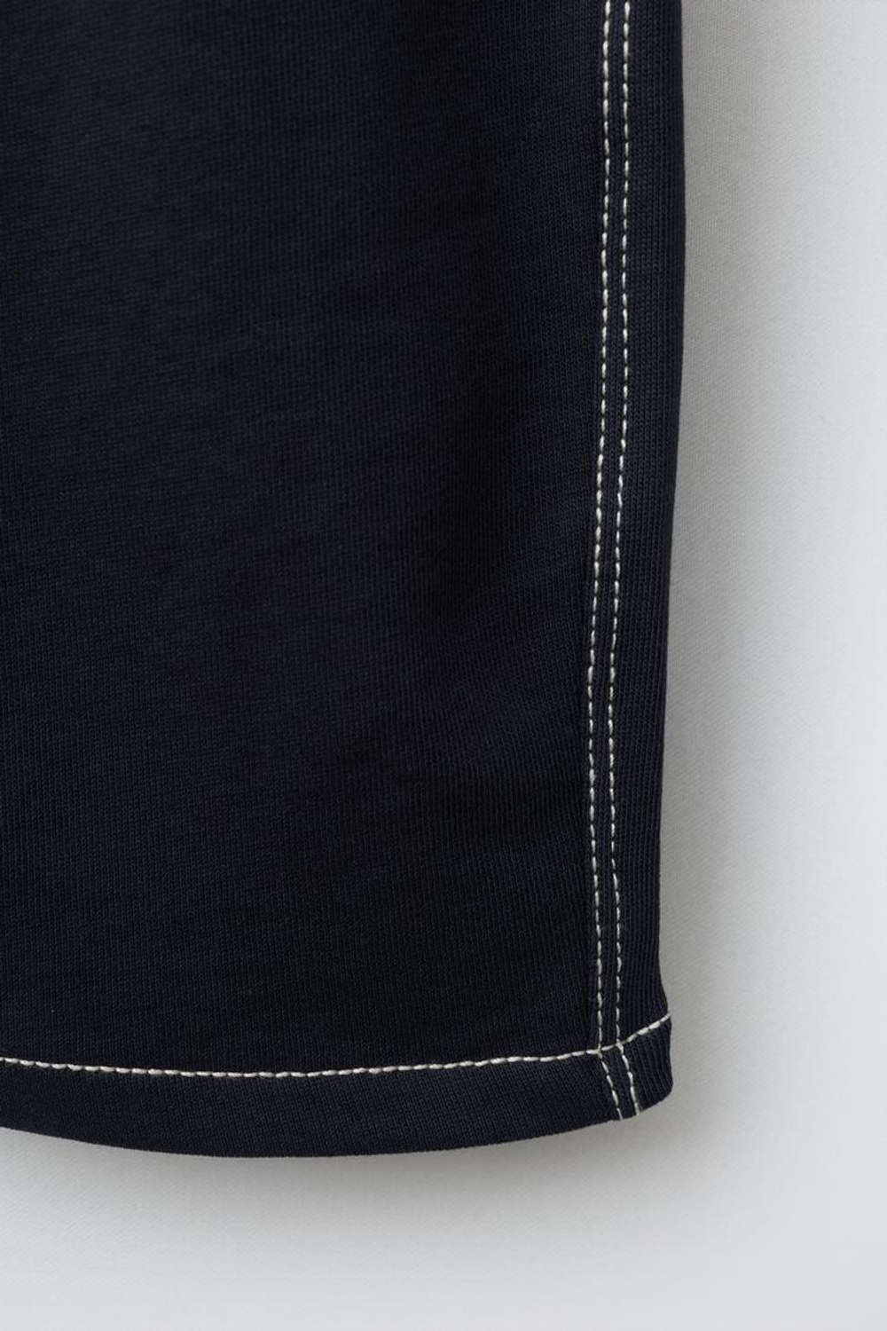 ZARA БРЮКИ БЭГГИ ИЗ ФУТЕРА С КОНТРАСТНОЙ СТРОЧКОЙ, ЧЕРНЫЙ