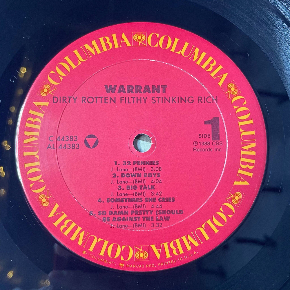 Винтажная виниловая пластинка LP Warrant Dirty Rotten Filthy Stinking Rich (USA 1989)