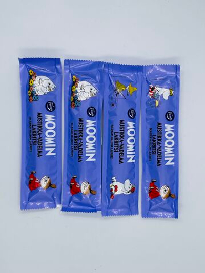 Жевательный мармелад Fazer Moomin чернично-малиновая лакрица (20 г х 4) 80 г (Из Финляндии)