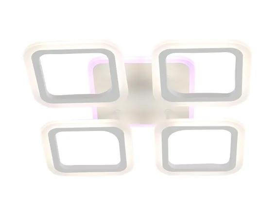 Люстра потолочная светодиодная Rilon 2055/4 WHITE+RGB, 64 Вт, белая