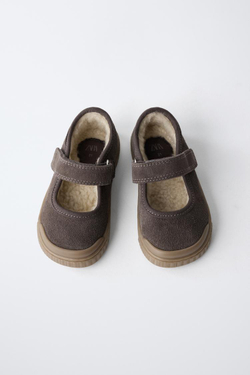 ZARA КОЖАНЫЕ BAREFOOT-КРОССОВКИ, ШОКОЛАДНЫЙ