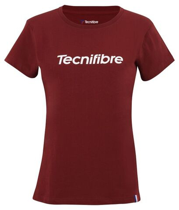 Женская теннисная футболка Tecnifibre Club Cotton Tee - красный