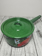 Ковш 1,5л с крышкой с рис Клубника садовая изумрудн 1с43с
