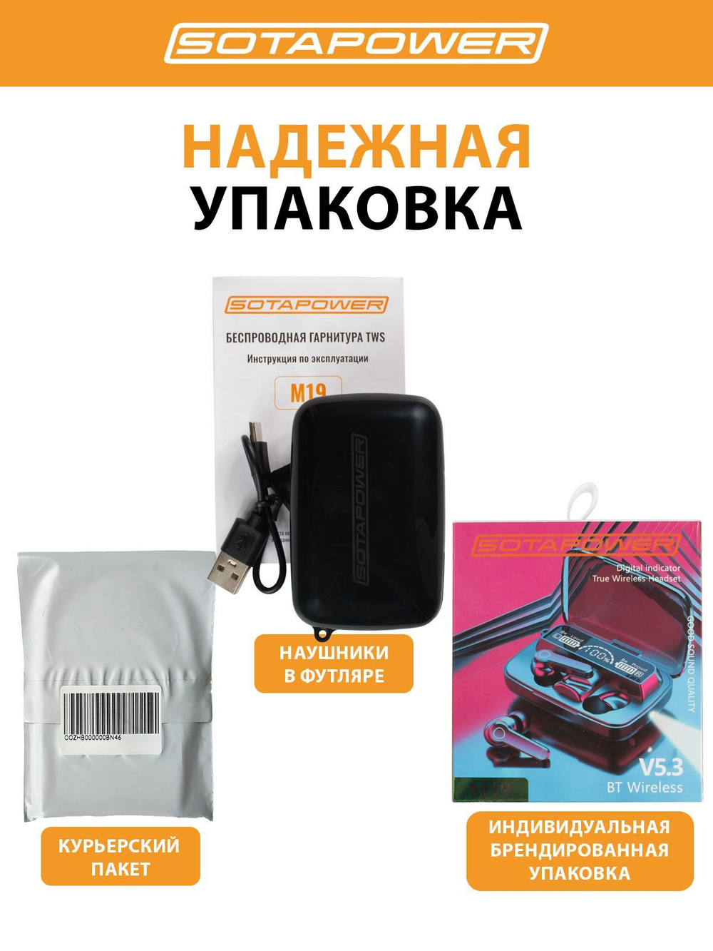 Наушники беспроводные с микрофоном, Bluetooth, белый