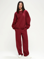 Костюм oversize в стиле спорт шик, 713.9059.91.04, цвет бордо