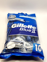 Gillette одноразовый бритвенный станок Blue II, синий, 10 шт. (ИЗ Финляндии)