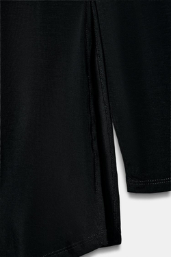 ZARA УДЛИНЁННЫЙ ТОП АСИММЕТРИЧНОГО КРОЯ, ЧЕРНЫЙ