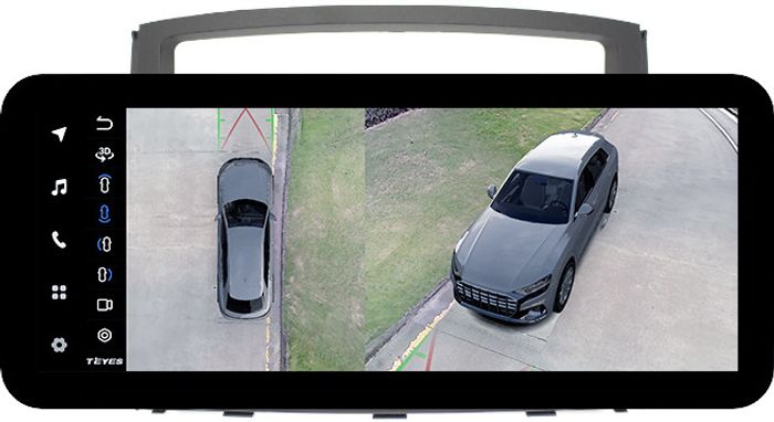 Магнитола для Mitsubishi Pajero 4 2012-2022 (штатная КЗВ, рамка 9) - Teyes LUX ONE 360 монитор 12.3" 2K QLED на Android 10, Быстрая, CarPlay, 4G SIM-слот, 4 камеры в комплекте