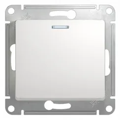 Выключатель одноклавишный с подсветкой Systeme Electric Glossa Белый GSL000113