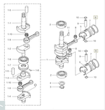 Кольца поршневые Tohatsu 18лс STD (оригинальный арт. 350-00011-0)