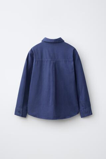 ZARA РУБАШКА С ВЫШИВКОЙ, ЯРКО-СИНИЙ