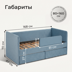 Кровать детская Аврора с подсветкой с пультом управления