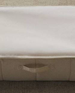 ZARA HOME СКЛАДНАЯ КОРОБКА ДЛЯ ХРАНЕНИЯ С КРЫШКОЙ, СВЕТЛО-БЕЖЕВЫЙ