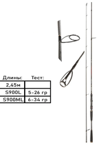 Спиннинг "Volzhanka Pro Sport Unreal S900L" тест 5-26 гр 2.74 м (2 секций)
