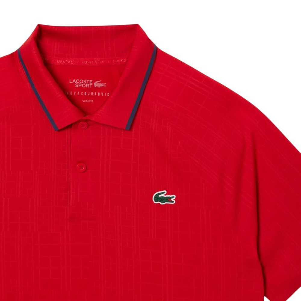 Мужское теннисное поло Lacoste Tennis x Novak Djokovic On Court - red